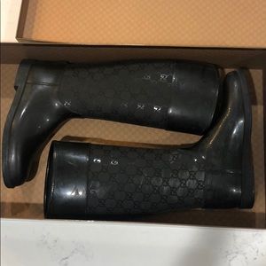 Gucci GG Rubber Monogram Rain Boots